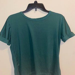 Medium Green Short Sleeve Top from Shein